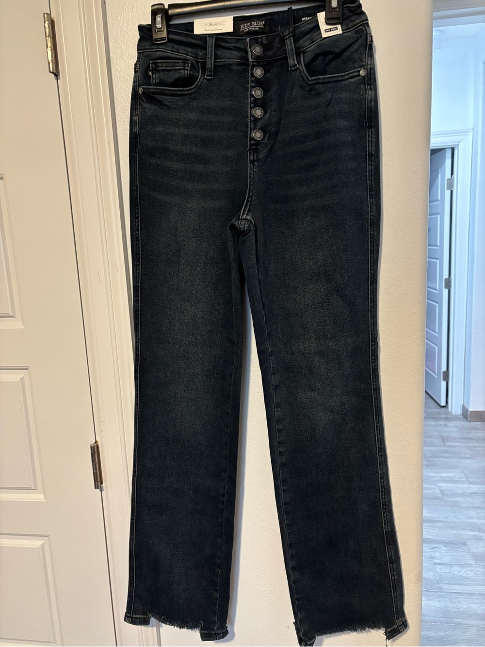 Judy Blue Black High-Rise Button-Fly Straight Leg Jeans